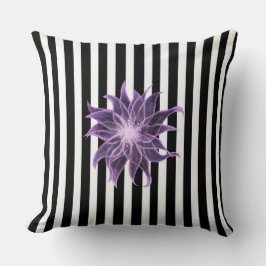 Schwarz-Weiß-Streifen Xray-Blume Wasserfarbe Kissen