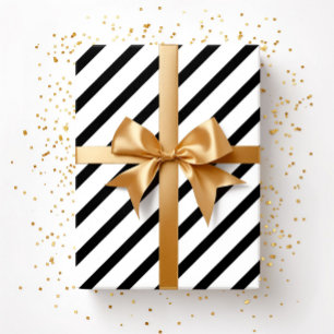 Schwarz-Weiß-Streifenmuster Geschenkpapier