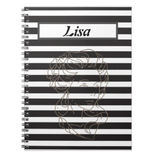 Schwarz-Weiß-Strick-Notebook Notizblock