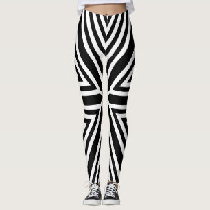 Schwarz-weiß Strip Yoga Pants Muster Leggings