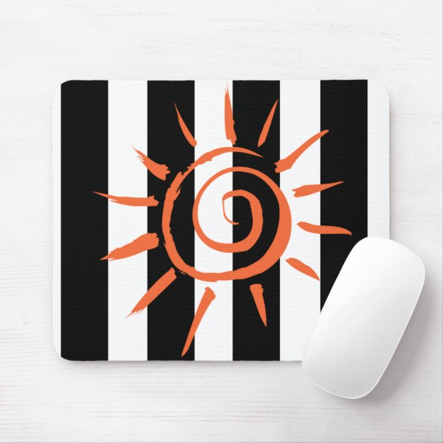 Schwarz-weiß Stripe Star Mouse Pad! Mousepad (Mit Mouse)