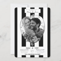 Schwarz-weiß Stripes Foto Ehe Gotische Hochzeit