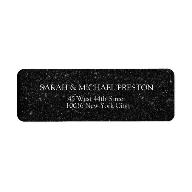 Schwarz Weiß Struktur Adressaufkleber (Vorne)