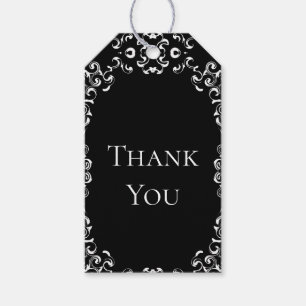 Schwarz-weiß Swirl Gothic Wedding Geschenkanhänger