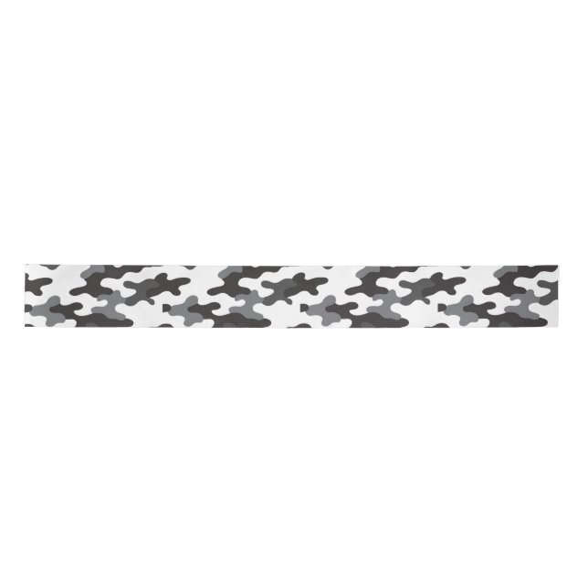 Schwarz-weiß-Tarnmuster Satinband (Vorderseite)