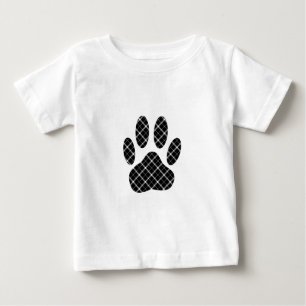Schwarz-Weiß-Tartan-Hundpfeife drucken Baby T-shirt