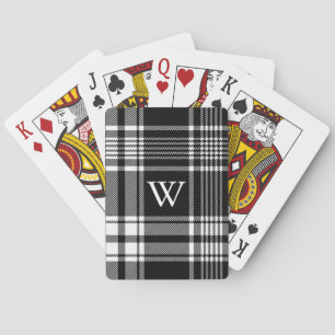 Schwarz-Weiß-Tartan-Kariert Spielkarten