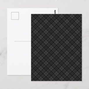 Schwarz weiß tartan kariert Winter Weihnachtsmuste Postkarte