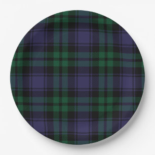 Schwarz-Weiß-Tartan, Karo Pappteller