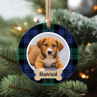 Schwarz-Weiß-Tartan-Weihnachtshund-Foto