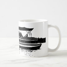 Schwarz-Weiß-Tasse für Pontoon-Booteigner