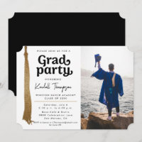Schwarz-Weiß-Tassel Grad Party-Foto