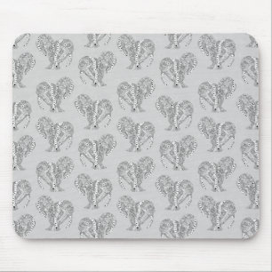 Schwarz-Weiß-Tätowierung Stammes-Manatis Mousepad