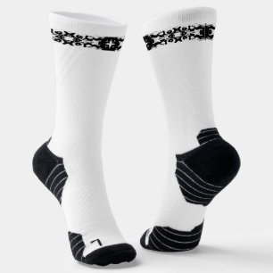 Schwarz-Weiß-Tattoo-Strip Socken