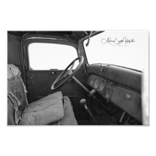 Schwarz-Weiß-Taxi Fotodruck
