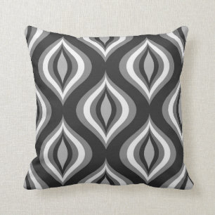 Schwarz-Weiß-Teardrops Modernes geometrisches Must Kissen