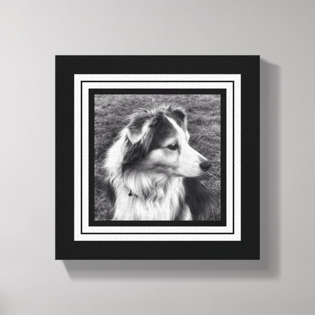 Schwarz-Weiß-Telefonbuchse Mini-Größe Leinwanddruck (Vorderseite)