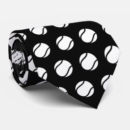 Schwarz-Weiß-Tennisball-Muster Athletic Style Krawatte