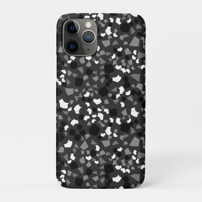 Schwarz-Weiß-Terrazzo Minimal moderne Case-Mate iPhone Hülle (Rückseite)