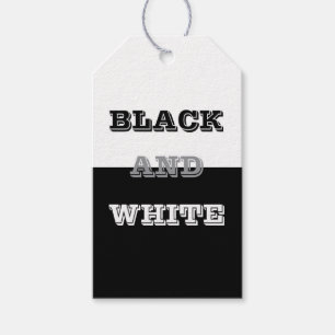 Schwarz-Weiß-Text und solide Farbgestaltung Geschenkanhänger