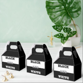 Schwarz-Weiß-Text und solide Farbgestaltung Geschenkschachtel