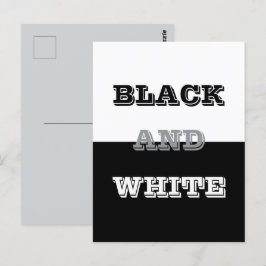Schwarz-Weiß-Text und solide Farbgestaltung Postkarte