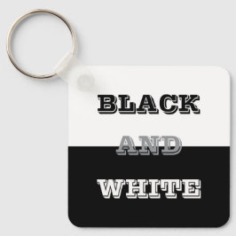 Schwarz-Weiß-Text und solide Farbgestaltung Schlüsselanhänger
