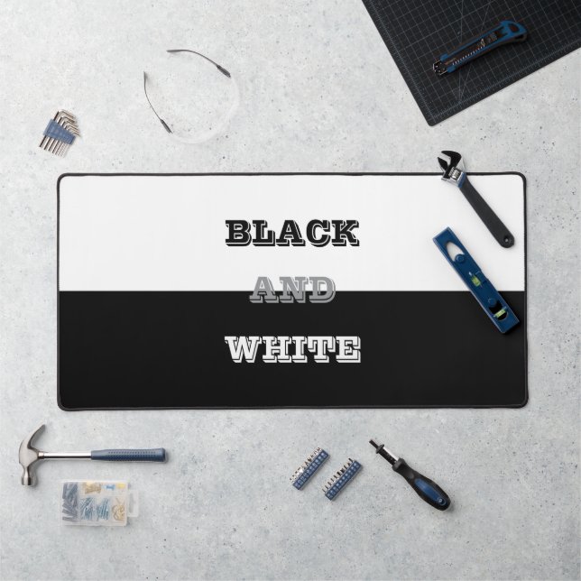 Schwarz-Weiß-Text und solide Farbgestaltung Schreibtischunterlage (Arbeitsplatz)