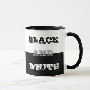 Schwarz-Weiß-Text und solide Farbgestaltung Tasse