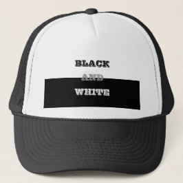 Schwarz-Weiß-Text und solide Farbgestaltung Truckerkappe