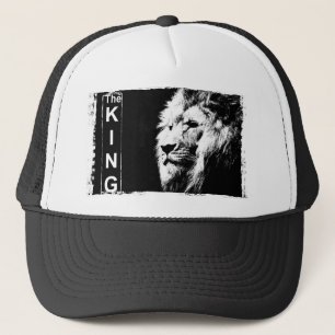 Schwarz-weiß The King Modern Eleganter Pop Truckerkappe