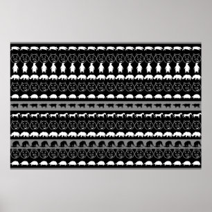 Schwarz-Weiß-Tiere Moderne Streifenmuster #2 Poster