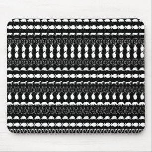 Schwarz-Weiß-Tiere Modernes Streifenmuster Mousepad