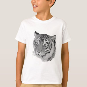 Schwarz-Weiß-Tiger-Bild der großen Katze T-Shirt