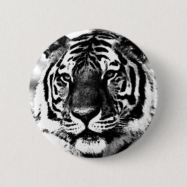 Schwarz-Weiß-Tiger Button