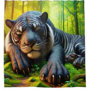 Schwarz-Weiß-Tiger Duschvorhang