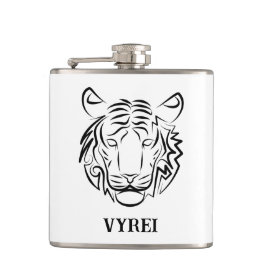 Schwarz-Weiß-Tiger Flachmann