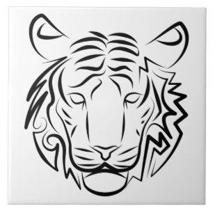 Schwarz-Weiß-Tiger Fliese