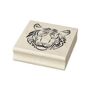 Schwarz-Weiß-Tiger Gummistempel