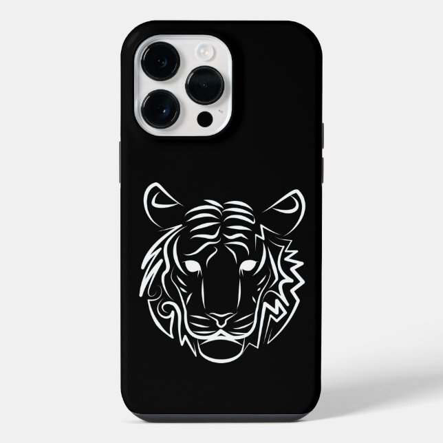Schwarz-Weiß-Tiger iPhone Hülle (Rückseite)