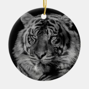 Schwarz-Weiß-Tiger Keramikornament