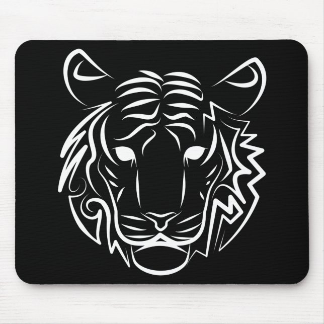 Schwarz-Weiß-Tiger Mousepad (Vorne)