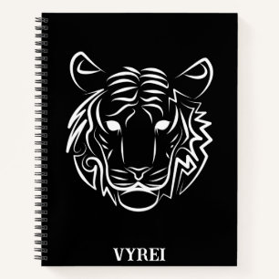 Schwarz-Weiß-Tiger Notizbuch