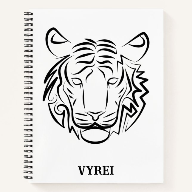 Schwarz-Weiß-Tiger Notizbuch (Vorderseite)