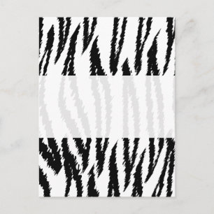 Schwarz-Weiß Tiger Print. Tigermuster Postkarte