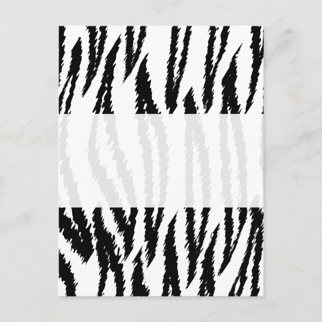 Schwarz-Weiß Tiger Print. Tigermuster Postkarte (Vorderseite)