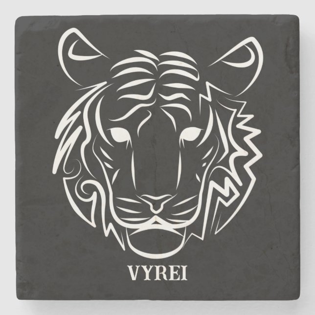 Schwarz-Weiß-Tiger Steinuntersetzer (Vorderseite)