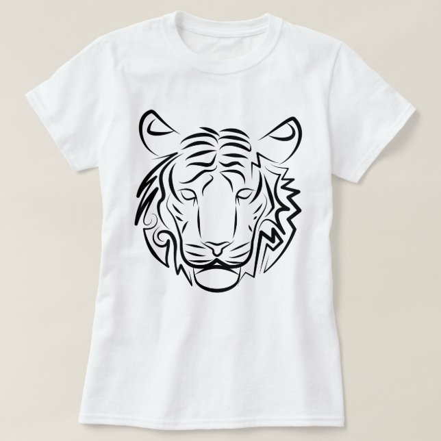 Schwarz-Weiß-Tiger T-Shirt (Design vorne)
