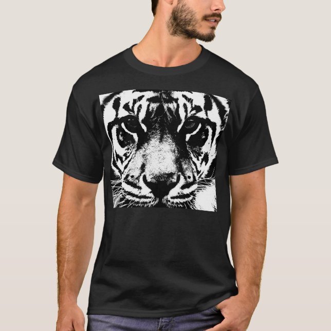 Schwarz-Weiß-Tiger T-Shirt (Vorderseite)
