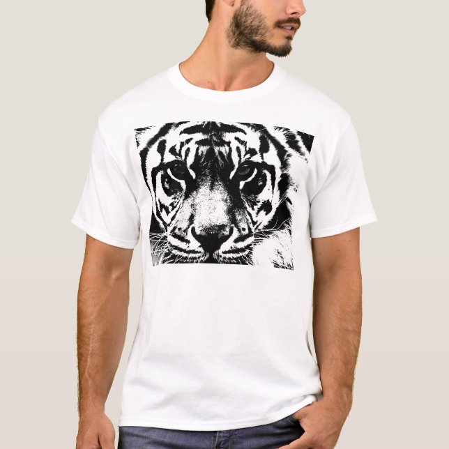 Schwarz-Weiß-Tiger T-Shirt (Vorderseite)